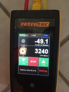 Blower Door Test Results for a Tulsa Home